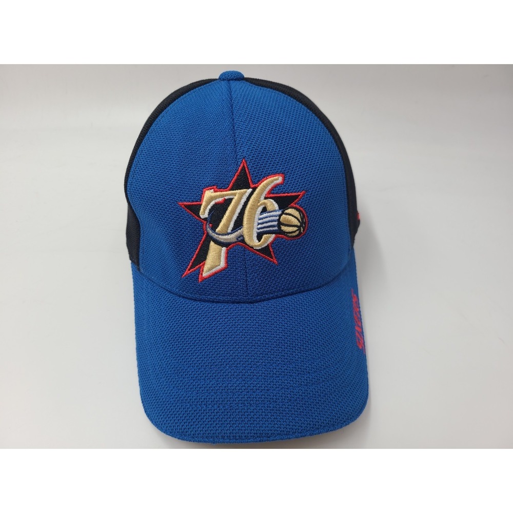 Vintage Philadelphia 76ers Nike Flex Fitted OSFM Hat Cap Swoosh NBA Blue Black